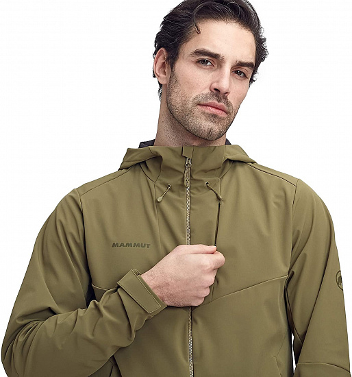 Куртка мужская Mammut Sapuen SO Hooded Olive - Фото 7 большая