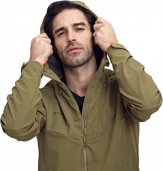 Куртка мужская Mammut Sapuen SO Hooded Olive - Фото 8 большая