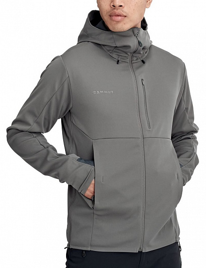 Куртка мужская Mammut Ultimate V SO Hooded Titanium/Phantom Melange - Фото 6 большая