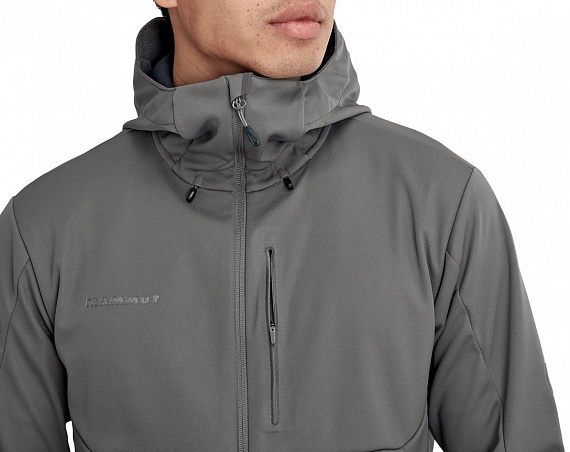 Куртка мужская Mammut Ultimate V SO Hooded Titanium/Phantom Melange - Фото 5 большая