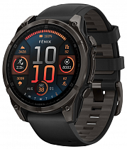 Часы Garmin Fenix 8 47мм Amoled Sapphire Carbon Gray DLC Titanium with Black/Pebble Gray Silicone