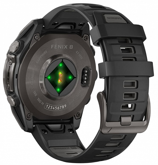Часы Garmin Fenix 8 47мм Amoled Sapphire Carbon Gray DLC Titanium with Black/Pebble Gray Silicone - Фото 11 большая
