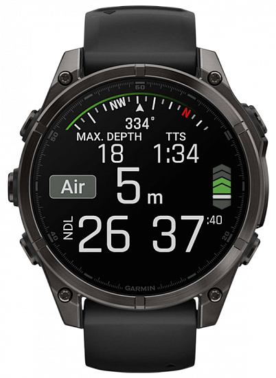 Часы Garmin Fenix 8 51мм Amoled Sapphire Carbon Gray DLC Titanium with Black/Pebble Gray Silicone - Фото 8 большая
