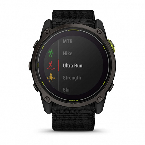 Часы Garmin Enduro 3 51мм Sappheire Solar Carbon Gray DLC Titanium with Black Ultrafit Nylon Strap - Фото 2 большая