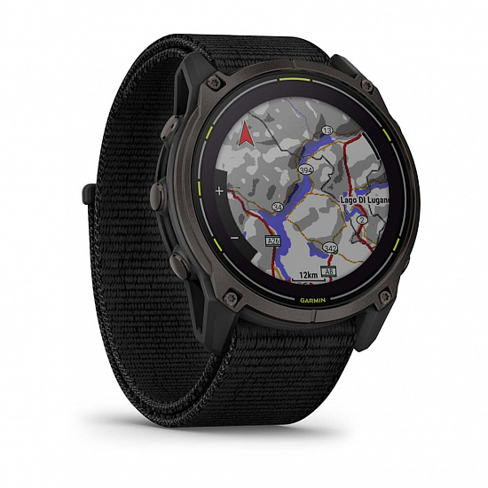 Часы Garmin Enduro 3 51мм Sappheire Solar Carbon Gray DLC Titanium with Black Ultrafit Nylon Strap - Фото 3 большая
