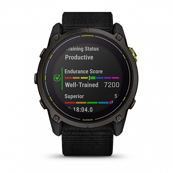 Часы Garmin Enduro 3 51мм Sappheire Solar Carbon Gray DLC Titanium with Black Ultrafit Nylon Strap - Фото 4 большая