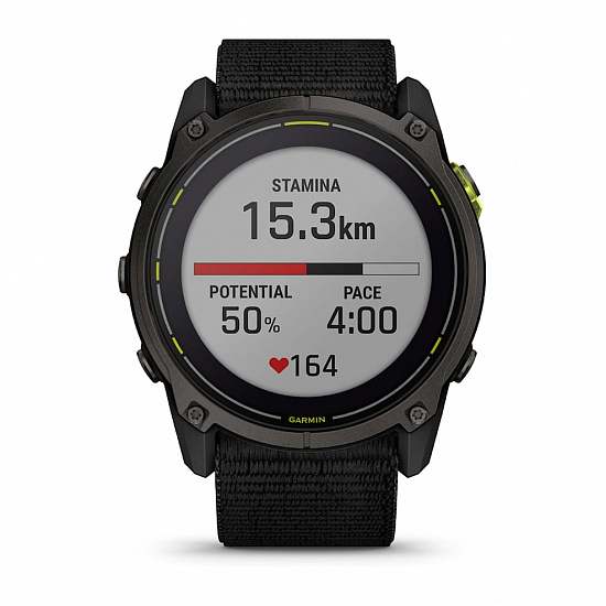 Часы Garmin Enduro 3 51мм Sappheire Solar Carbon Gray DLC Titanium with Black Ultrafit Nylon Strap - Фото 6 большая