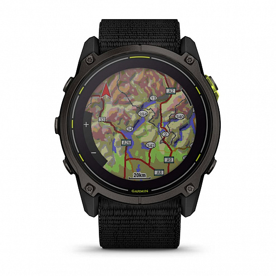 Часы Garmin Enduro 3 51мм Sappheire Solar Carbon Gray DLC Titanium with Black Ultrafit Nylon Strap - Фото 9 большая