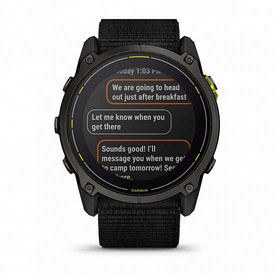 Часы Garmin Enduro 3 51мм Sappheire Solar Carbon Gray DLC Titanium with Black Ultrafit Nylon Strap - Фото 11 большая