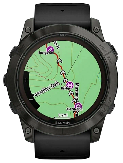 Часы Garmin Fenix 7X Pro Sapphire Solar Edition (Carbon Gray DLC Titanium Black Band) - Фото 3 большая