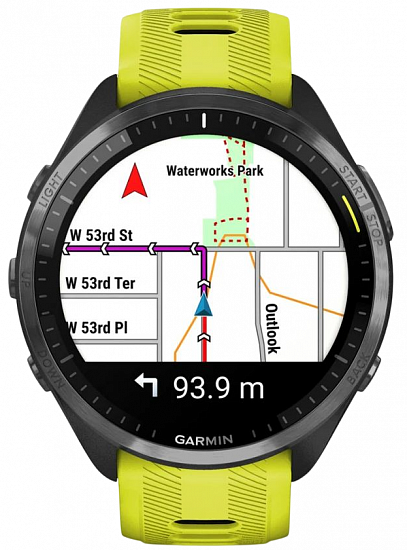 Часы Garmin Forerunner 965 (Carbon Grey DLC Titanium Bezel/Black Case and Amp Yellow/Black Silicone) - Фото 3 большая
