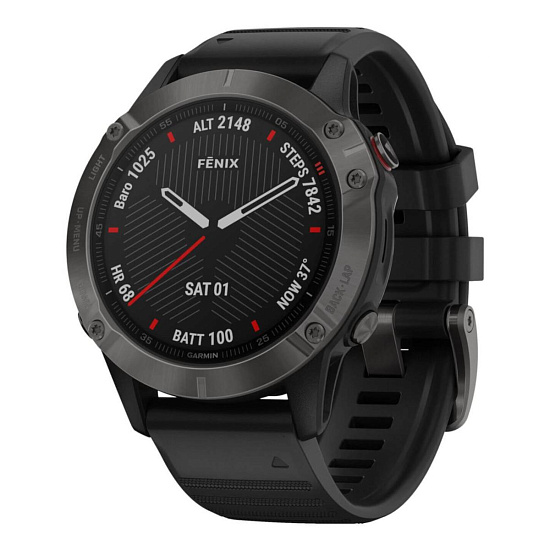 Часы Garmin Fenix 6 Sapphire Gray/Black - Фото 1 большая