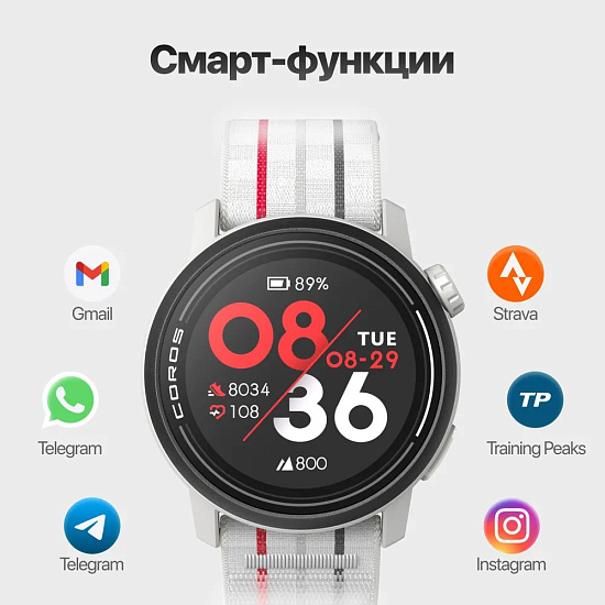 Часы Coros Pace 3 GPS Chalk - Фото 5 большая