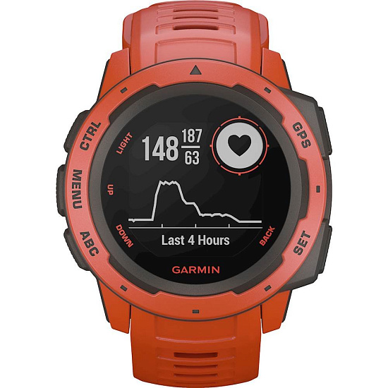 Часы Garmin Instinct Flame Red - Фото 5 большая