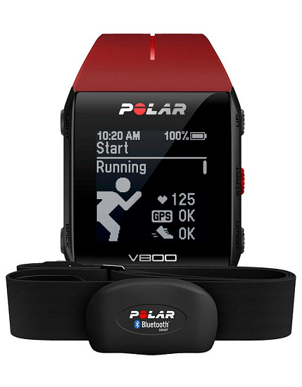 Часы Polar V800 HR Red  - Фото 1 большая