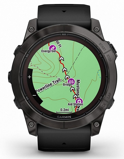 Часы Garmin Fenix 7X Pro Sapphire Solar Edition Carbon Gray DLC Titanium/Black Band - Фото 5 большая