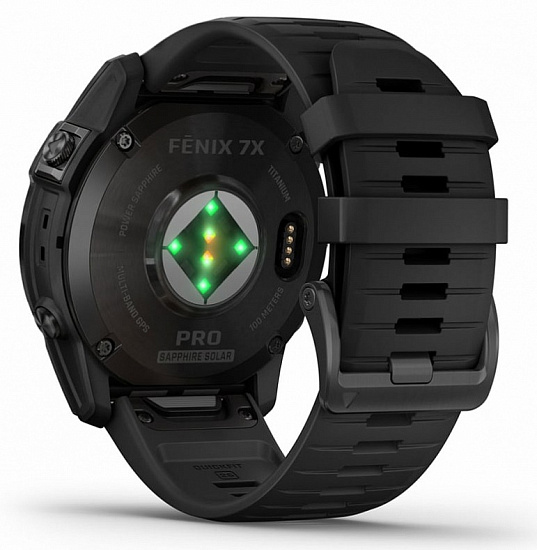 Часы Garmin Fenix 7X Pro Sapphire Solar Edition Carbon Gray DLC Titanium/Black Band - Фото 13 большая
