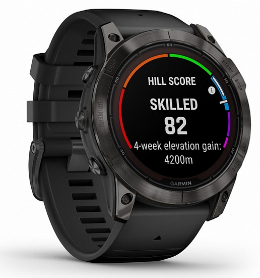 Часы Garmin Fenix 7X Pro Sapphire Solar Edition Carbon Gray DLC Titanium/Black Band - Фото 16 большая
