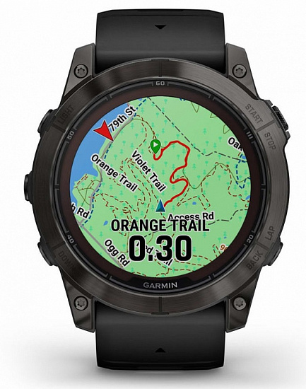 Часы Garmin Fenix 7X Pro Sapphire Solar Edition Carbon Gray DLC Titanium/Black Band - Фото 20 большая