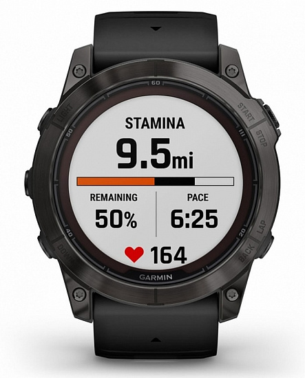 Часы Garmin Fenix 7X Pro Sapphire Solar Edition Carbon Gray DLC Titanium/Black Band - Фото 22 большая