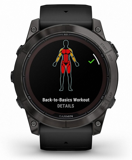 Часы Garmin Fenix 7X Pro Sapphire Solar Edition Carbon Gray DLC Titanium/Black Band - Фото 23 большая