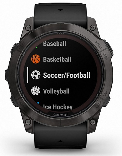 Часы Garmin Fenix 7X Pro Sapphire Solar Edition Carbon Gray DLC Titanium/Black Band - Фото 24 большая