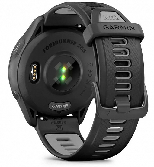 Часы Garmin Forerunner 265 Black Bezel/Case with Black/Powder Gray Silicone Band - Фото 6 большая