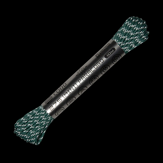 Паракорд Cord 275 Мини 10м световозвращающий Emerald green - Фото 2 большая
