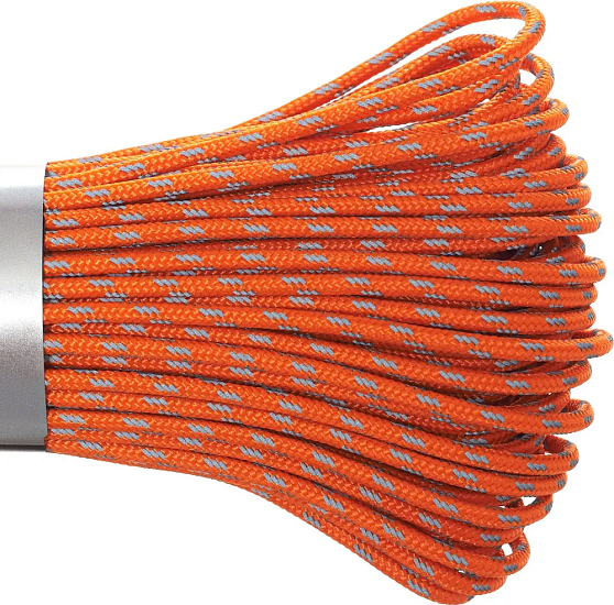 Паракорд Cord 275 Мини 30м световозвращающий Neon orange - Фото 2 большая