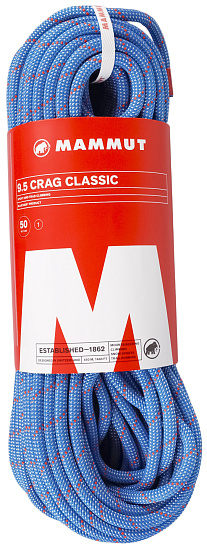 Верёвка Mammut Crag Classic 9,5мм/50м Blue/White - Фото 1 большая