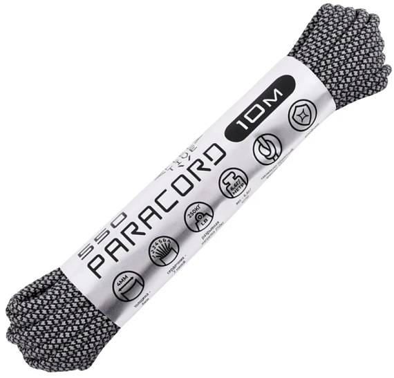 Паракорд Cord 550 10м SuperReflective Black snake - Фото 1 большая