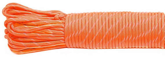 Паракорд Cord 550 10м световозвращающий Neon Orange - Фото 1 большая