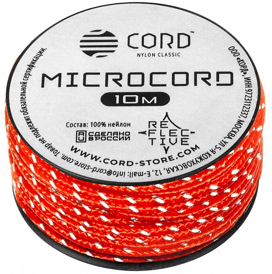 Микрокорд Cord 10м светоотражающий Neon orange - Фото 1 большая