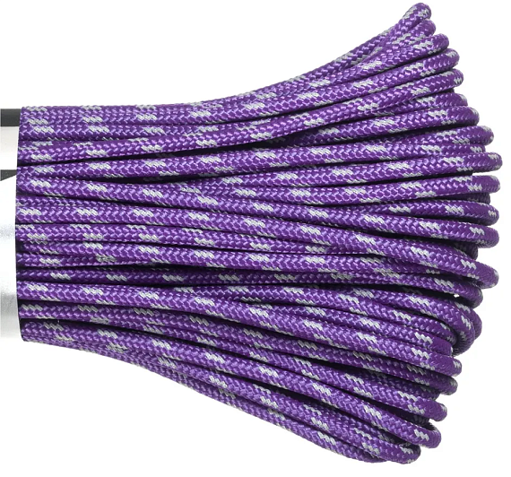 Паракорд Cord 275 Мини 10м световозвращающий Purple - Фото 2 большая
