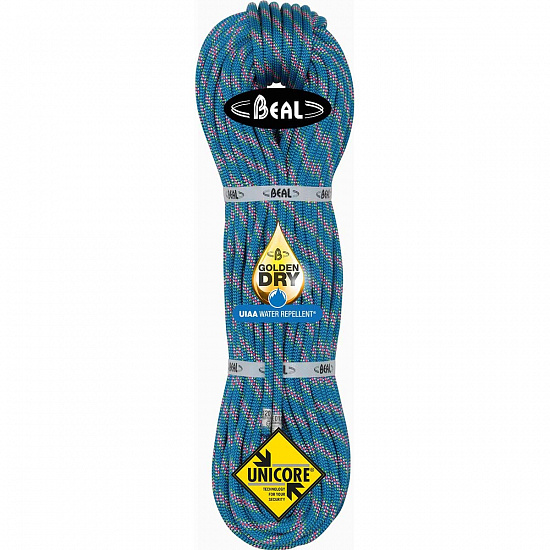 Верёвка Beal Cobra II Golden Dry Unicore 8,6мм/60м Blue - Фото 1 большая