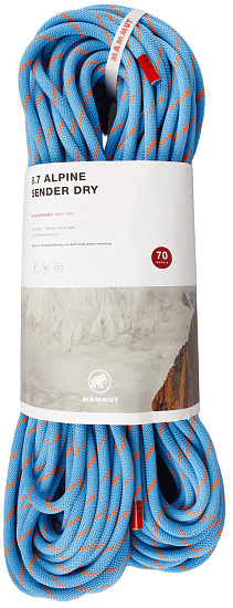 Верёвка Mammut Alpine Sender Dry 8,7мм/70м Ocean/Vibrant Orange - Фото 1 большая