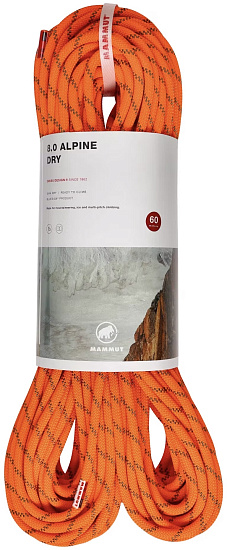 Верёвка Mammut Alpine Dry 8мм/60м Ocean/Vibrant Orange - Фото 1 большая