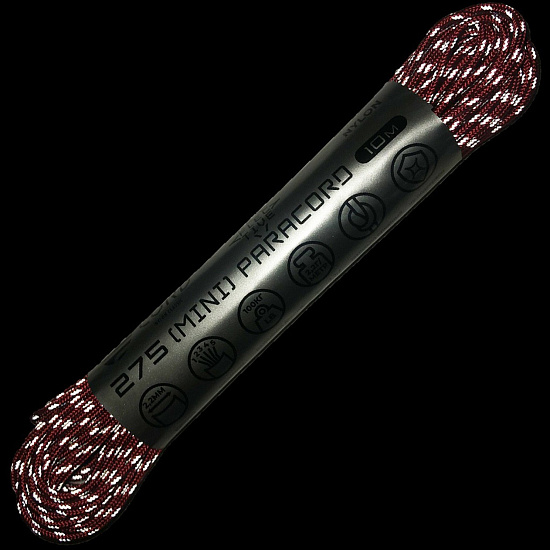 Паракорд Cord 275 Мини 10м световозвращающий Red - Фото 3 большая