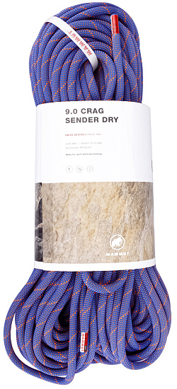 Верёвка Mammut Crag Sender Dry 9.0мм/70м Ice/Sunrise - Фото 1 большая