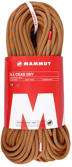 Верёвка Mammut Crag Dry Duodess 9.5мм/70м Boa/Vibrant Orange - Фото 1 большая