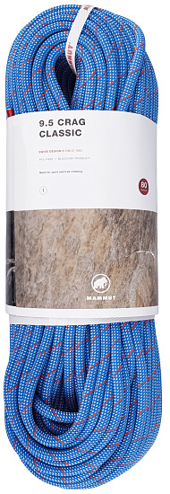 Верёвка Mammut Crag Classic 9.5мм/80м Blue/White - Фото 1 большая