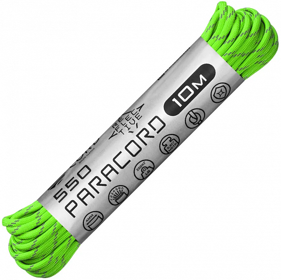 Паракорд Cord 550 10м световозвращающий Lime - Фото 1 большая