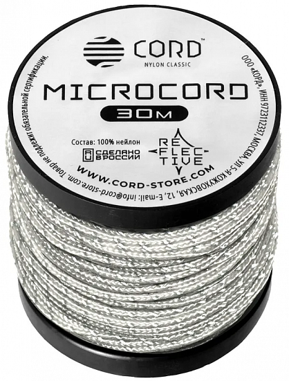 Микрокорд Cord 30м светоотражающий White - Фото 1 большая