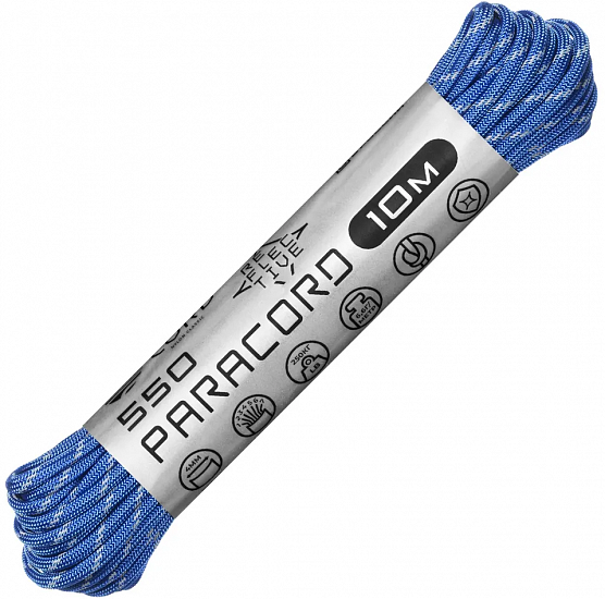 Паракорд Cord 550 10м световозвращающий Ultramarine Blue - Фото 1 большая