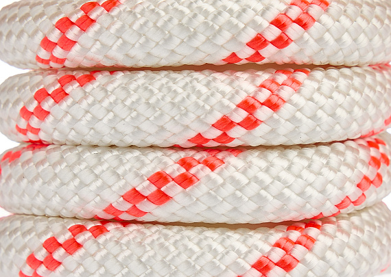 Верёвка Remera Сердечник низкого растяжения класса А Simple 10мм/1м Белый/Розовый - Фото 2 большая