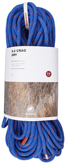 Верёвка Mammut Crag Dry 9,5мм/50м Blue/Ocean - Фото 1 большая