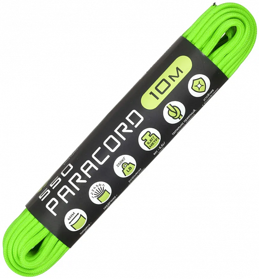 Паракорд Cord 550 10м Lime - Фото 1 большая
