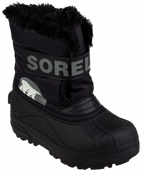 Сапоги детские Sorel Snow Commander Black/Charcoal - Фото 6 большая