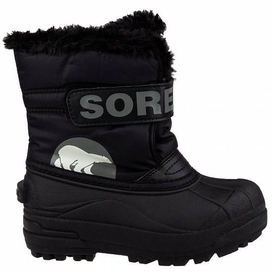Сапоги детские Sorel Snow Commander Black/Charcoal - Фото 1 большая