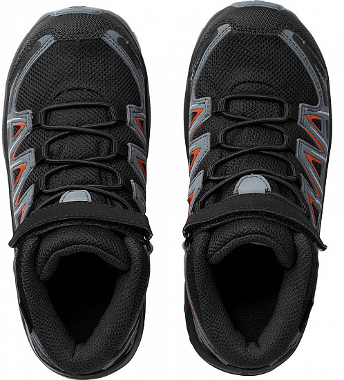 Ботинки детские Salomon XA Pro 3D Mid CSWP Bk/Stormy - Фото 3 большая